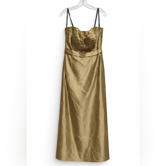 Montage by Mon Cheri Gold Strapless Gown